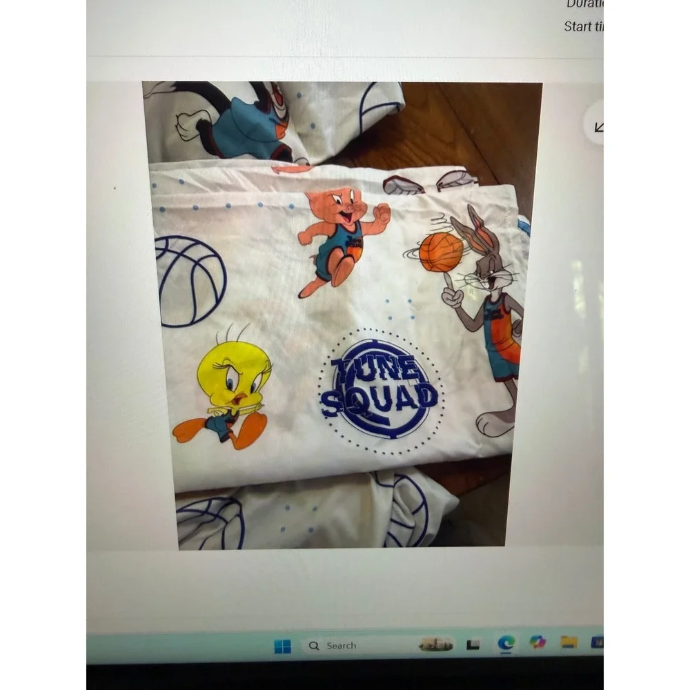 Vtg Space Jam A New Legacy Twin Fitted and flat Sheet Tune Squad Bugs Bunny